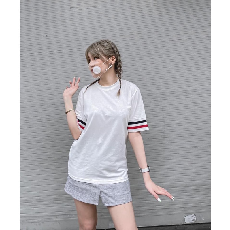 Áo phông nam THOM vạch ống, áo thun nam nữ có đủ size 45-73kg, t-shirt phông chất vải cotton thoáng mát chất co giãn nhẹ