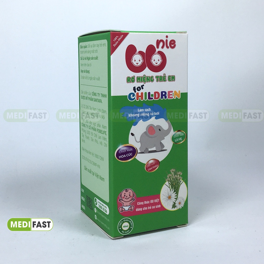 Dung dịch BBnie rơ lưỡi cho trẻ từ sơ sinh vị cam Chai 40ml, làm sạch tưa lưỡi từ Lá hẹ, Cúc hoa và thảo dược