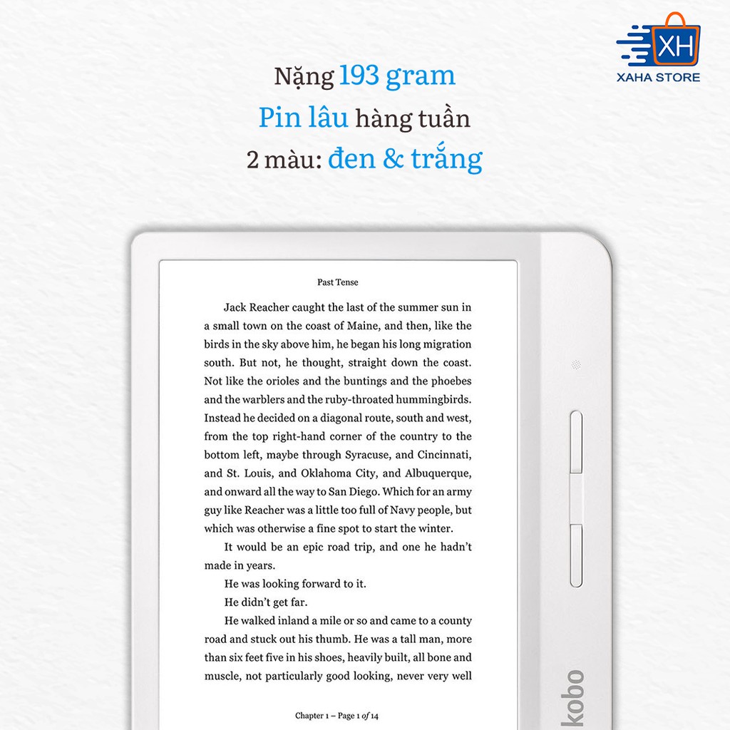 Máy đọc sách Kobo Libra H2O 8GB đen/trắng Bảo hành 12 tháng