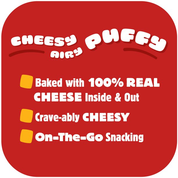 Snack Cheez-It Puff'd giòn tan từ 100% phô mai gói 163g - USA cheesy, airy, & puffy snack baked with 100% REAL CHEESE