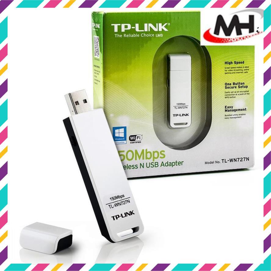 Bộ chuyển đổi USB chuẩn N không dây tốc độ 150Mbps TL-WN727N