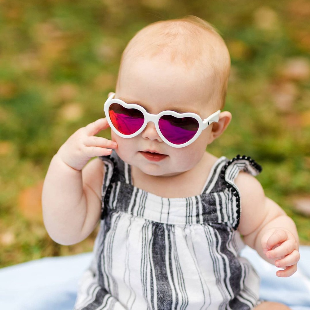 Kính chống tia cực tím có tròng kính phân cực cho bé Babiators – The Sweetheart, tráng gương hồng, 0-2 tuổi
