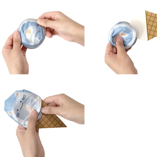 HCM - Quạt xếp gọn thành cây kem nhỏ gọn hình thú kute