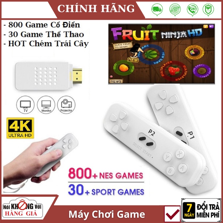 Máy Chơi Game Stick Không Dây Thể Thao Y2 Fit 830 Game 4K, Trò sport + trò chơi cổ điển, 4 nút kêt nối HDMI - BH 1 năm