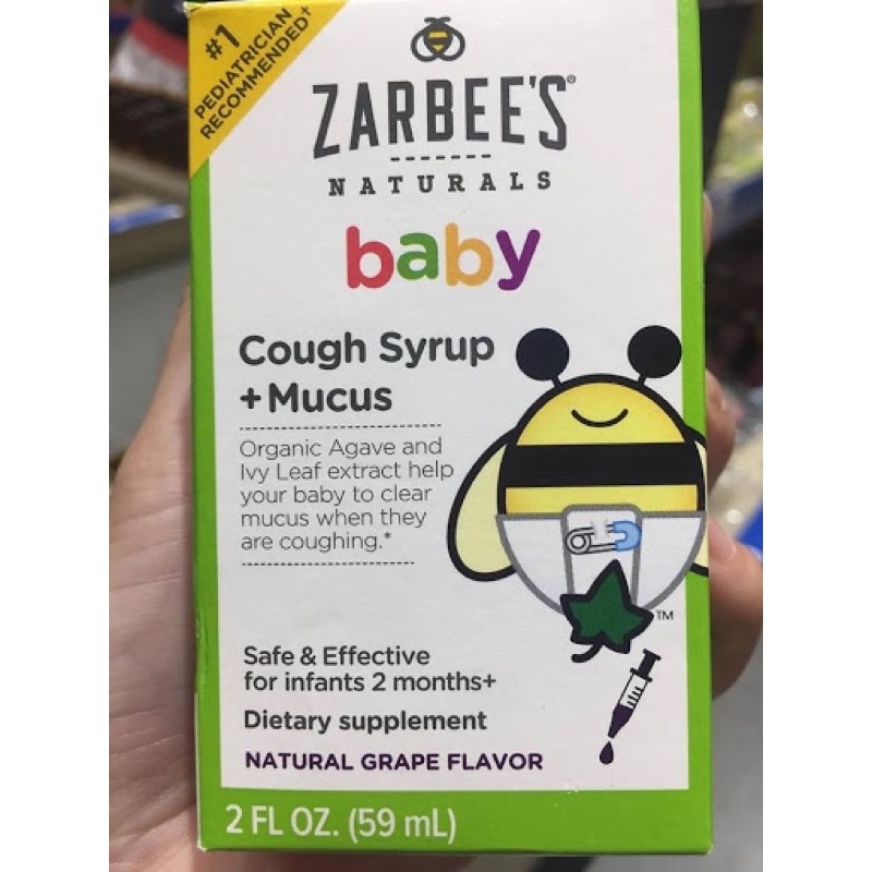 SIRO HO - GIẢM Ho , ĐỜM nhanh chóng ZARBEE'S 12M+ , thực phẩm chức năng vitamin cho bé