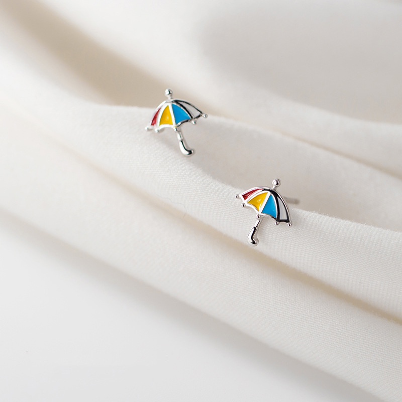Khuyên Tai Hình Cây Dù Mini Màu Cầu Vồng Thời Trang Mới Cho Nữ