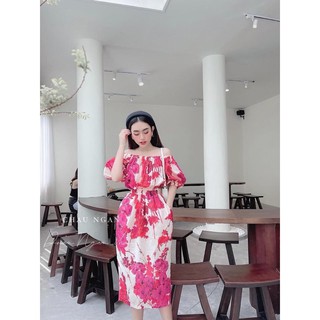 ⚡️BÁN SỈ⚡️ĐẦM HOA TAY BỒNG TRỄ VAI