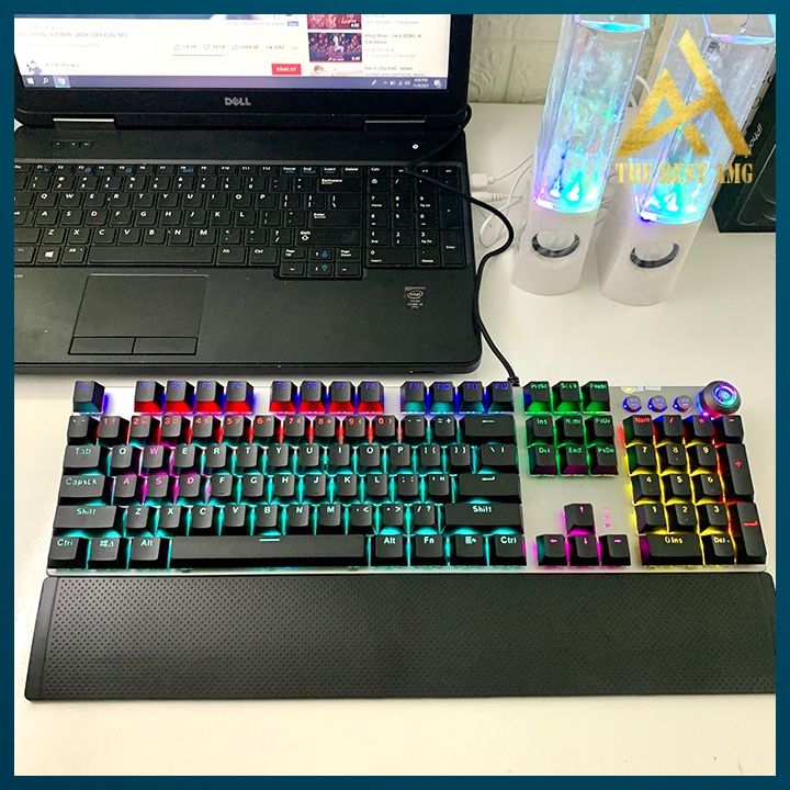 Bàn Phím Cơ Gaming Keycap Xuyên Led Đổi Màu Philips SPK 8614GS Bàn Phím Máy Tính Laptop Có Dây Keyboard Chơi Game