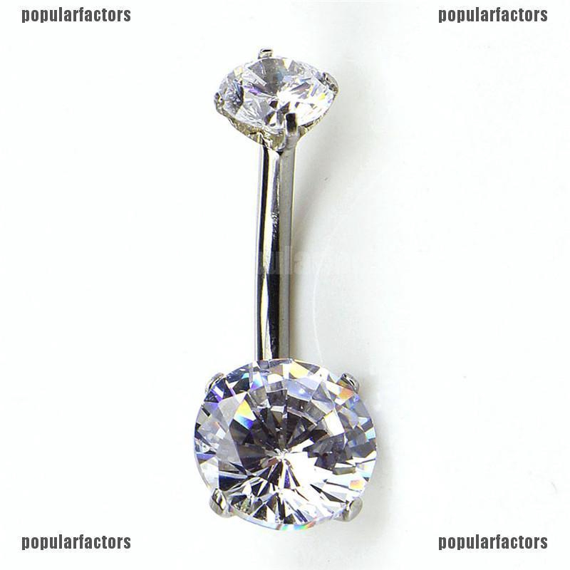 Khuyên Rốn Thép Không Gỉ Đính Đá Pha Lê