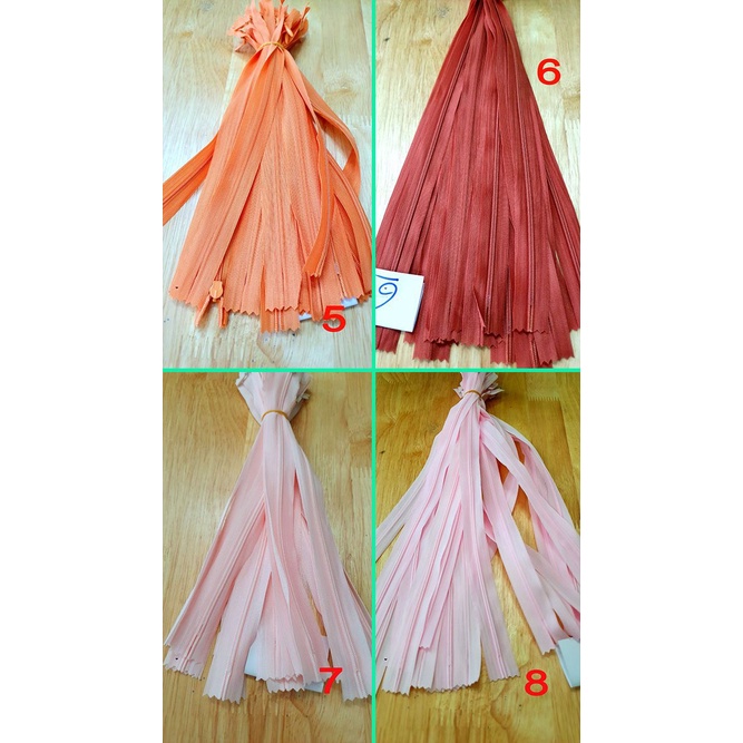 Dây kéo giọt nước đủ màu dài 25/40/50/60cm