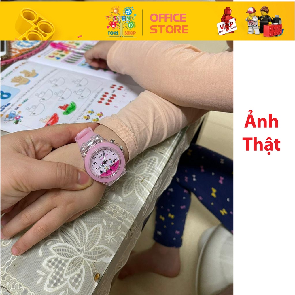 Đồng Hồ Elsa, Hello Kitty,Sofia Dây Đeo Silicon Cho Bé Trai, Bé Gái - Có Đèn Phát Sáng