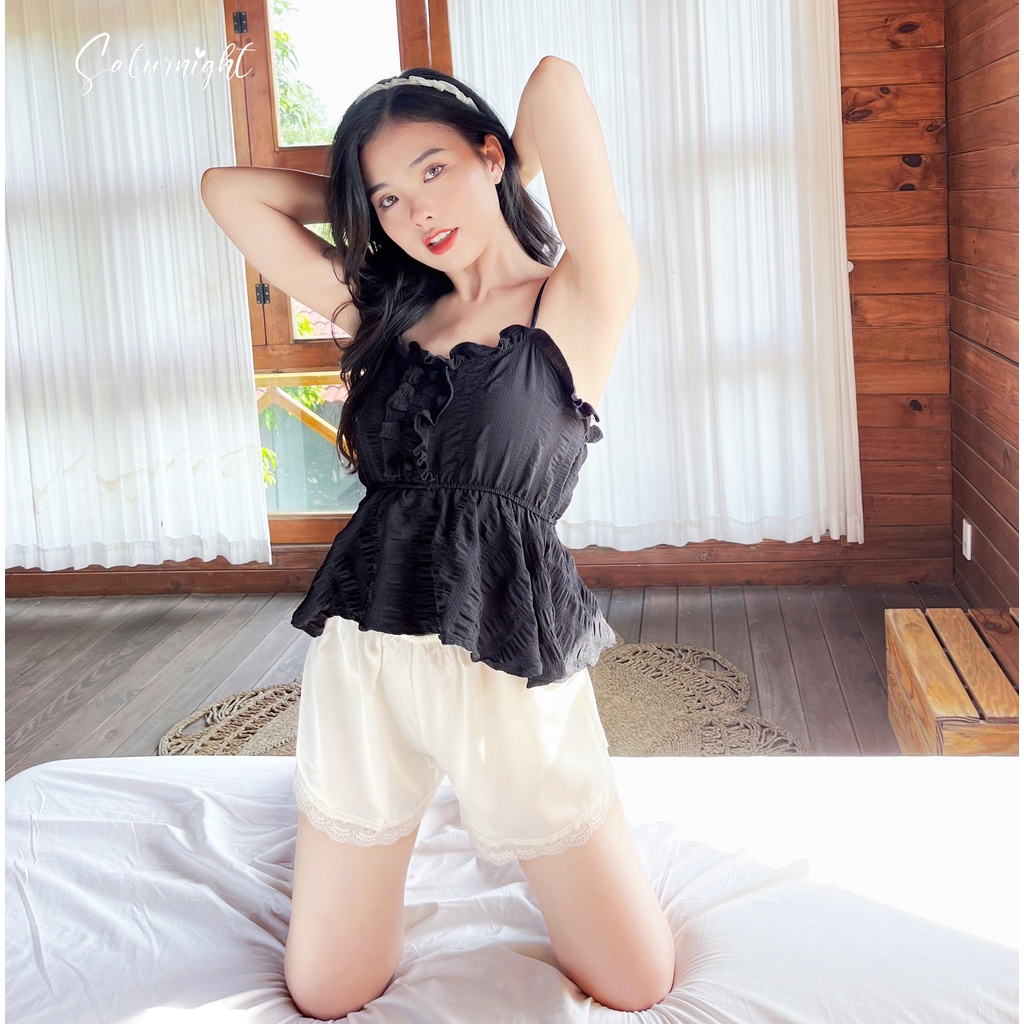 Quần ngủ nữ mặc nhà,  quần mặc trong váy cao cấp, mềm mại Saturnight - Kem S00102.2