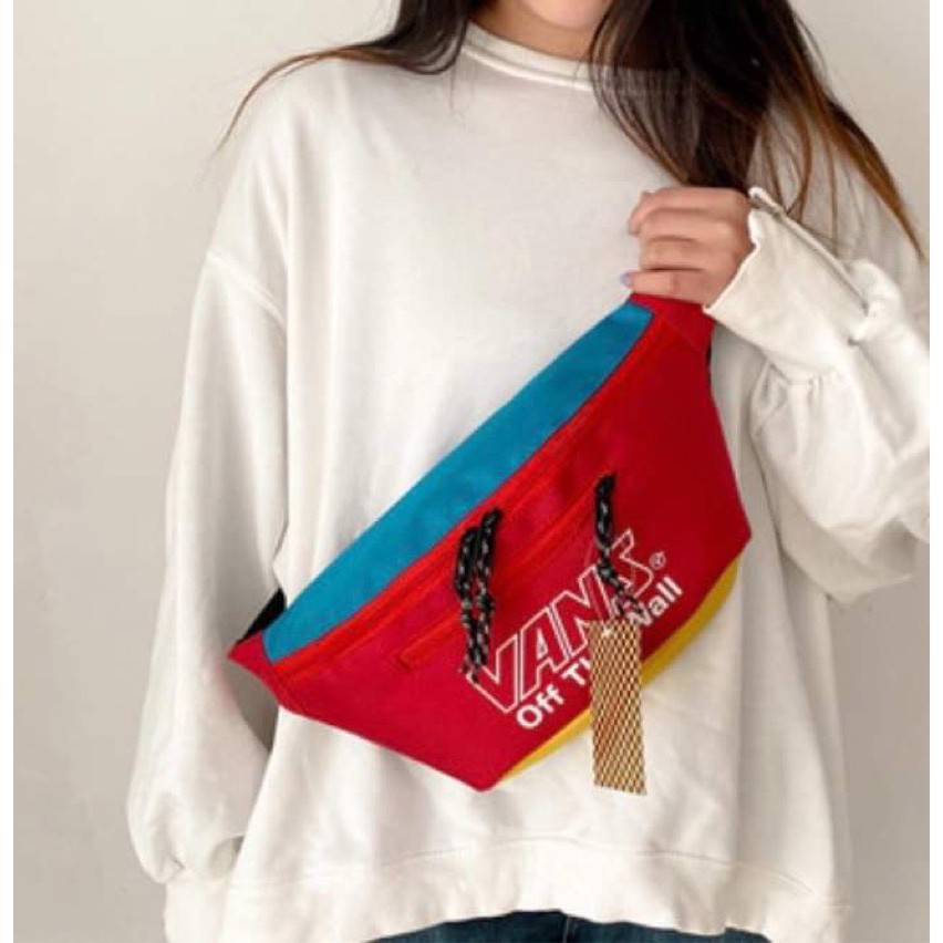 Túi Đeo Chéo Vans, Túi Vans Bao tử 2 màu Đen, Đỏ Waist Bags Bape VN | Túi thời trang Nam Nữ Unisex