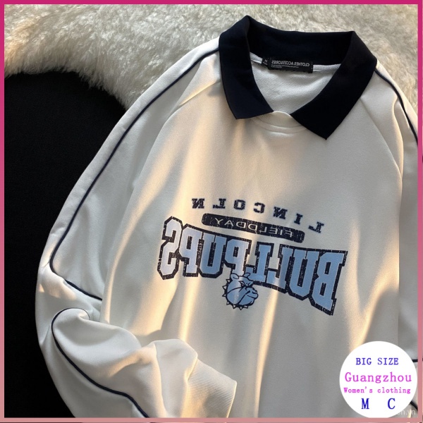 Áo Thun Polo Dáng Rộng In Chữ Thời Trang Mùa Thu Cho Nữ