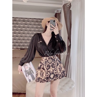 Set áo bodysuit mix quần giả váy