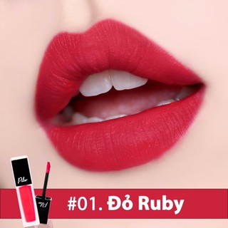 [01] Đỏ Ruby - Son Kem Lì Pilar Màu Đỏ Ruby 01