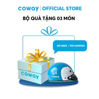[Hàng tặng không bán] Bộ quà tặng Coway 4 món: Mũ bảo hiểm, Áo mưa cao cấp, Túi vải canvas và Bình thuỷ tinh 500ml