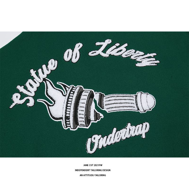 Áo khoác varsity jacket Undertrap phối tay da