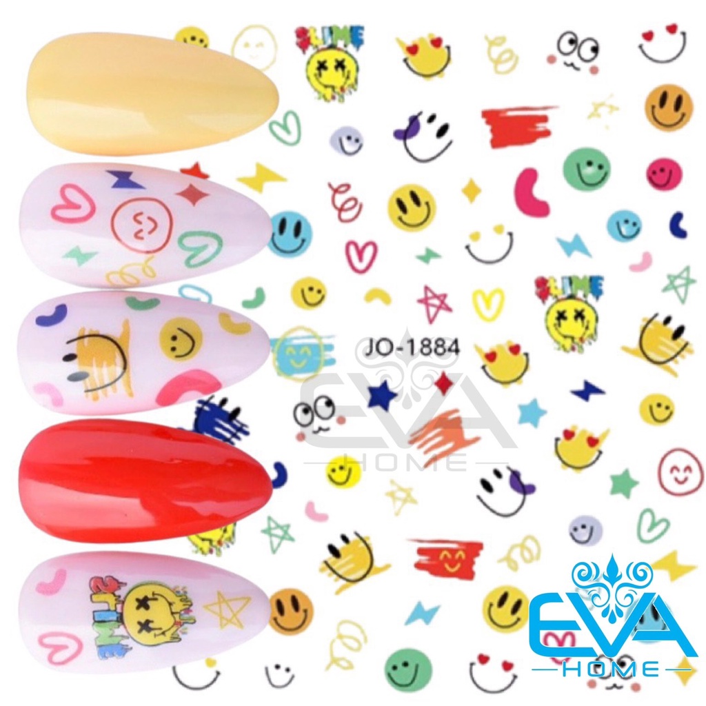 Sticker Dán Móng Tay 3D Dạng Decal Dán Móng Chống Nước Joyful Nails Hoạ Tiết Line Emoji Nhiều Mẫu JO1881 - JO1886