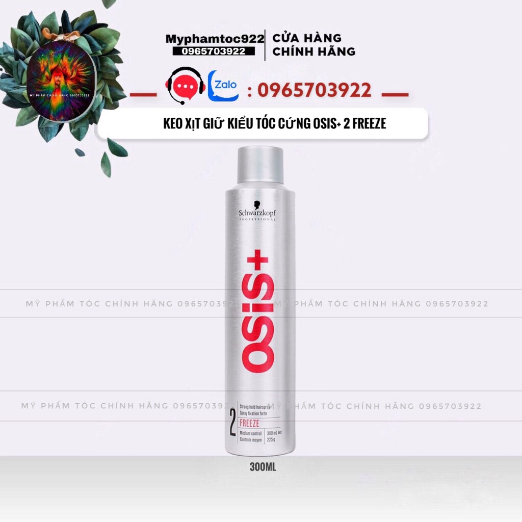 Gôm Xịt Tóc Giữ Nếp Tóc Osis +2 Freeze 300ml - Osis Chính Hãng