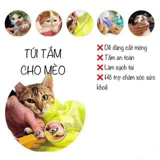 Túi Lưới Đa Năng Tắm – Tiêm - Cắt Móng - Vệ Sinh Tai – Groming Cho Mèo