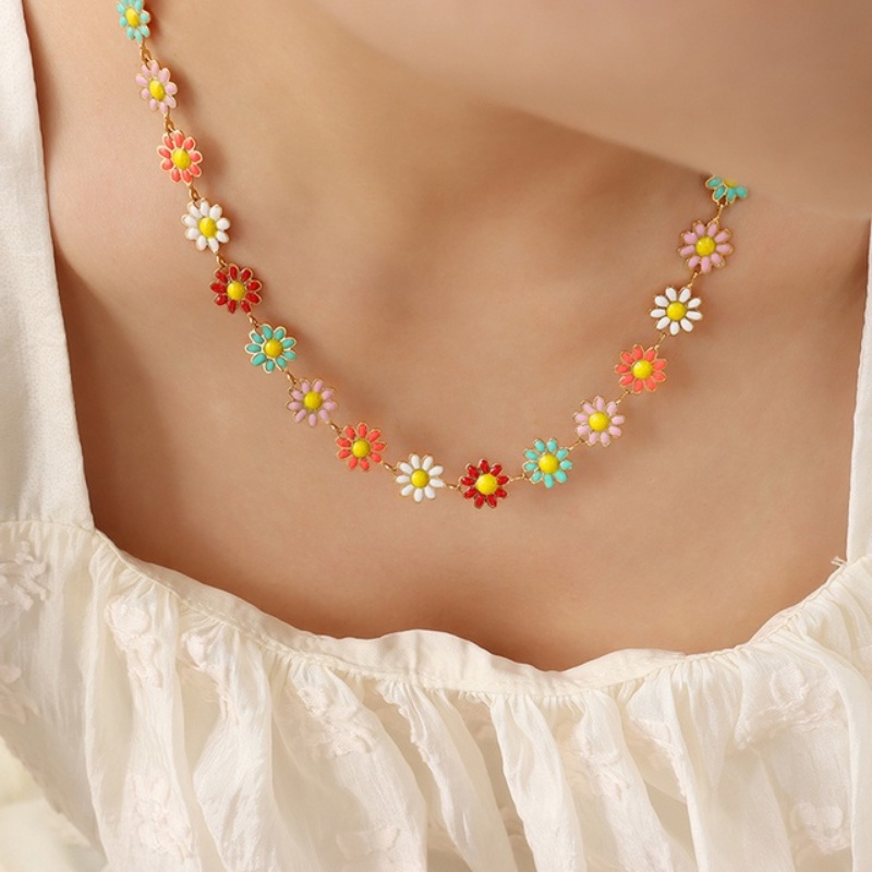 Vòng cổ Mặt Hoa Cúc Phong Cách Bohemian Thời Trang Cho Nữ