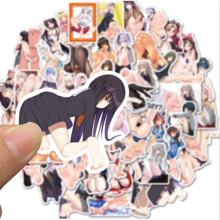 Combo Sticker HENTAI ANIME nhựa PVC không thấm nước, dán nón bảo hiểm, laptop, điện thoại, Vali, xe