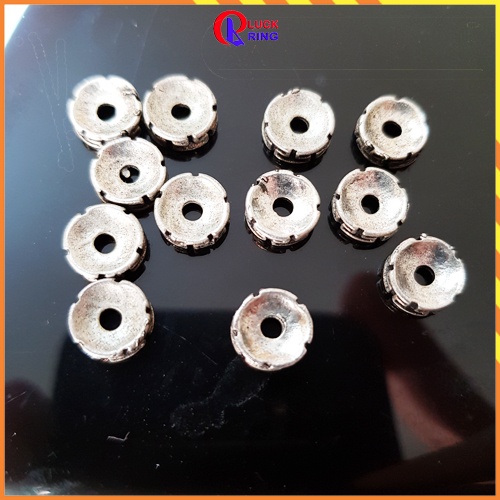 Charm vòng tay kim loại dạng bánh xe chặn khắc chữ T mix vòng tay - Luck Ring