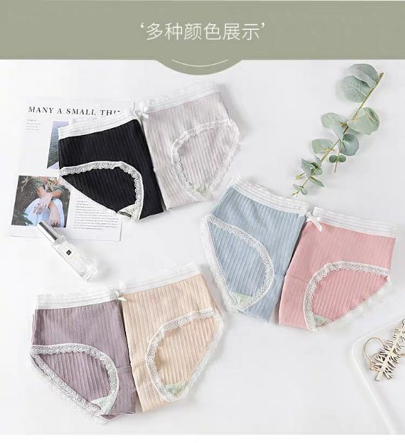 Bộ 10 quần lót nữ thun gân nơ xinh - mềm như nước "tặng kèm hộp" | WebRaoVat - webraovat.net.vn