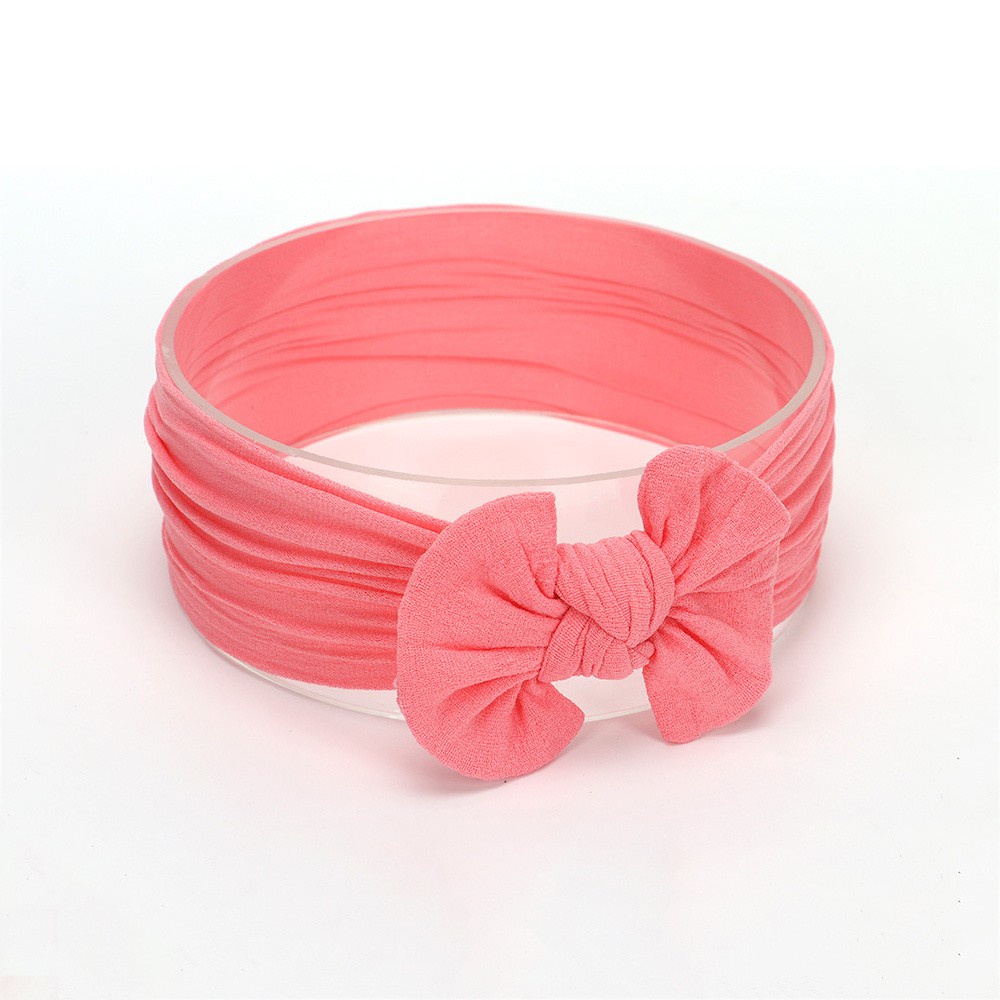 Băng Đô Cài Tóc Tai Thỏ Co Giãn Bằng Nylon Đính Nơ Dễ Thương Cho Bé Gái