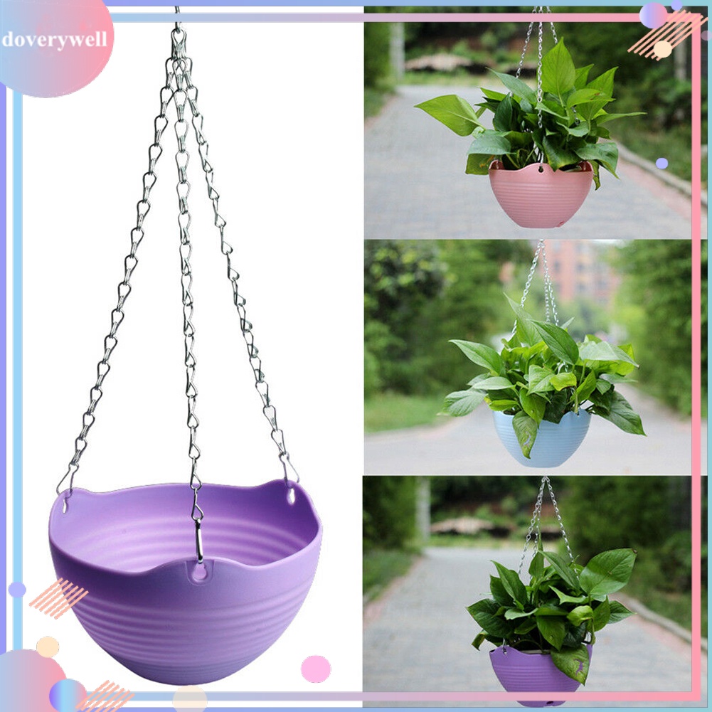 Chậu Trồng Hoa Có Dây Xích Treo Trang Trí Ban Công / Sân Vườn