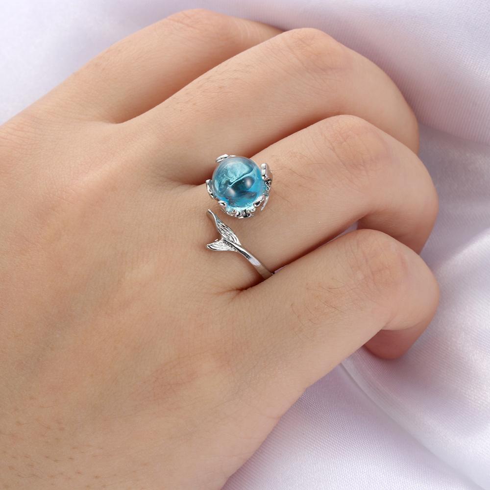 Nhẫn Hình Đuôi Cá Có Thể Điều Chỉnh Kích Thước Dành Cho Nữ