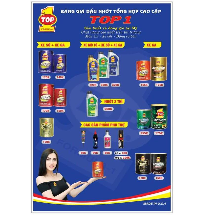 Nhớt xe số Top 1 M10 SAE 20W50 800ml - Mẫu mới Nhập USA