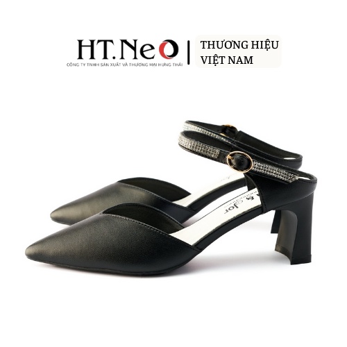 Sandal nữ HT.NEO thiết kế quai ngang đính đá, mũi nhọn trẻ trung sành điệu cực xinh SDN106