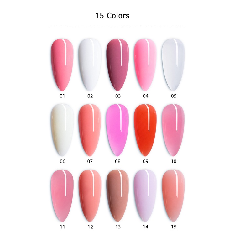 GEEYGEL Công ty Poly Gel Acroleil Art UV Builder Gel Nail Màu móng tay Ba Lan Đuôi Dấu xóa tứ phân 15ml