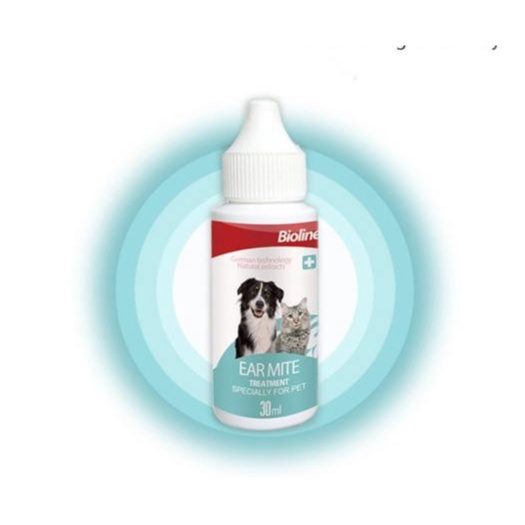 Nước rửa vệ sinh tai, khử ve tai cho chó mèo Bioine Ear Mite Treatment - Công nghệ Đức. chiết suất từ thiên nhiên