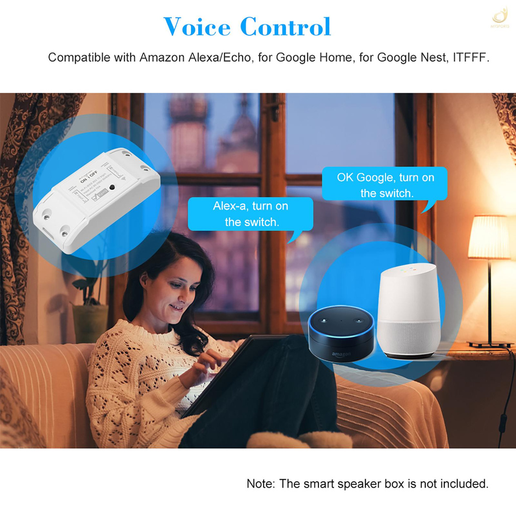 GOOGLE Công Tắc Thông Minh Điều Khiển Từ Xa Bằng Wifi 10a / 2200w