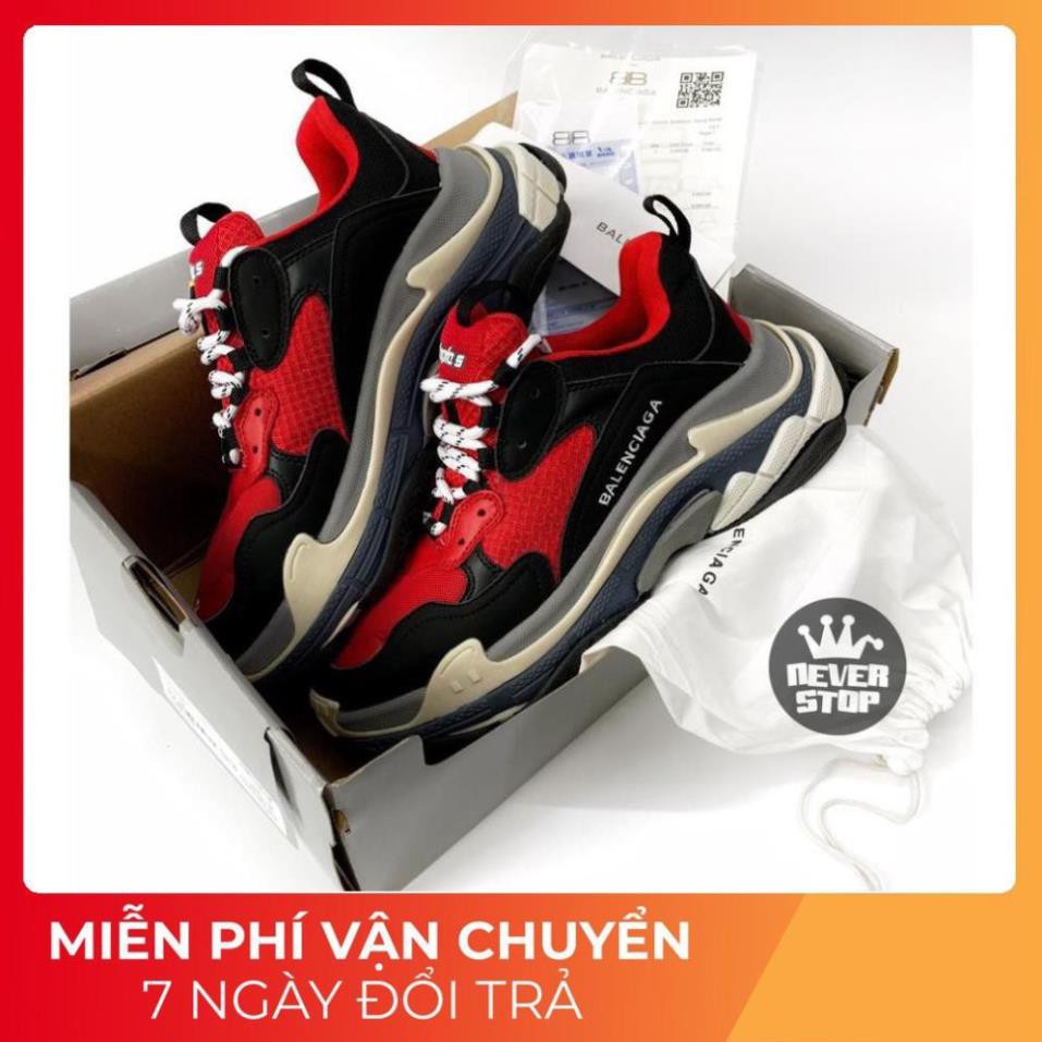 Siêu (Rẻ Nhất Rồi) Giày BALENCIAGA TRIPLE S ĐEN ĐỎ nam nữ thời trang hàng chi tiết bản chuẩn đẹp, giá tốt  PT66 ! . `