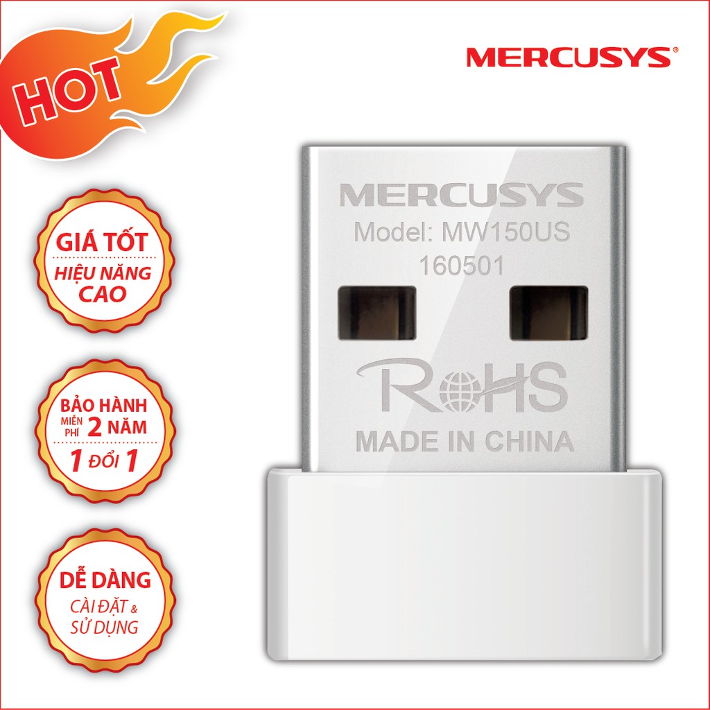 USB thu sóng Wifi tốc độ 150Mbps MERCUSYS MW150US | BigBuy360 - bigbuy360.vn