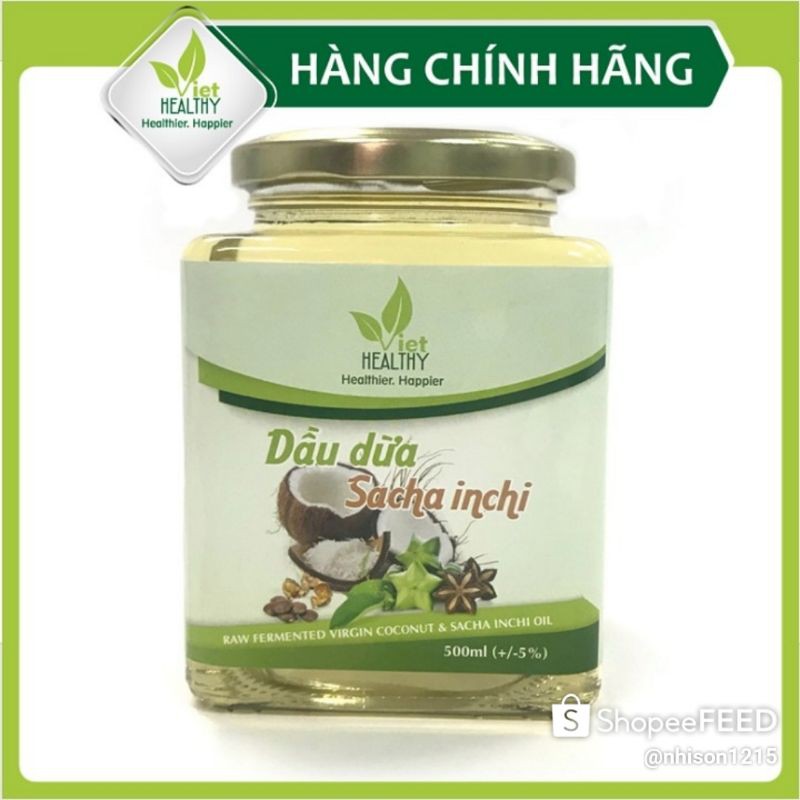 Dầu dừa tươi lạnh Vietheathy saichi 500ml