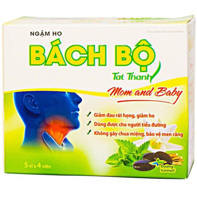 Viên ngậm ho thảo dược Bách Bộ 5 vỉ x 4 viên