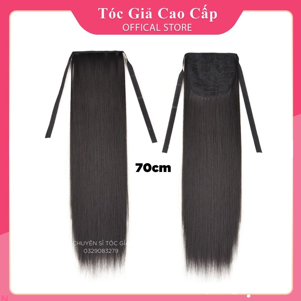 Tóc giả nữ cột thẳng dài 70cm, sợi tơ cao cấp