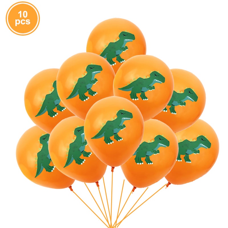 Set 10 bong bóng 12 inch hình khủng long dùng để trang trí tiệc