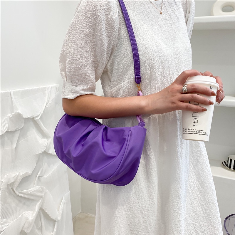 Túi xách JASMIN NOIR đeo vai hình đám mây nhỏ bằng vải Oxford thời trang cho nữ