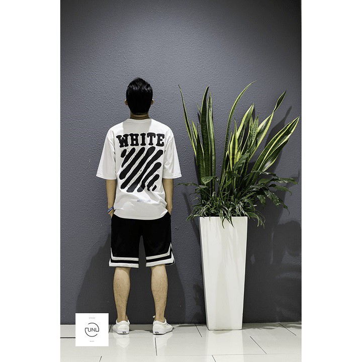 Áo thun trắng oversize Form rộng chữ White hàng unisex tay lỡ cỗ tròn | BigBuy360 - bigbuy360.vn