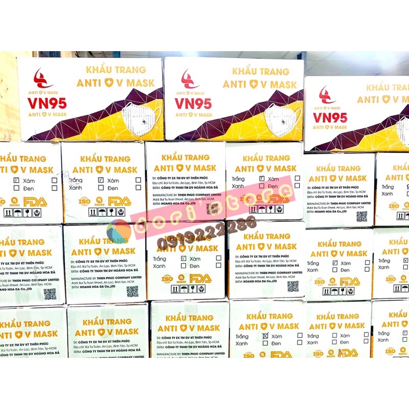 50 CÁI KHẨU TRANG N95 5LỚP ANTI VMASK HOÀNG HOA ĐÀ