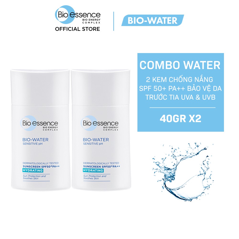 Combo 2 Kem chống nắng Bio Essence Bio Water B5 Sunscreen SPF50+ PA++ 40ml/chai | BigBuy360 - bigbuy360.vn