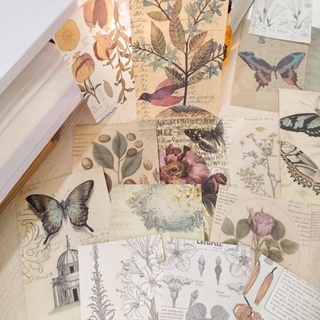 Set 100 sticker giấy nền phong cách vintage - Tiệm mini