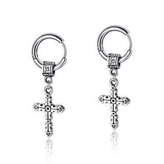 Bông tai nam tòn ten thánh giá titan không đen tt 1705 phukienshop