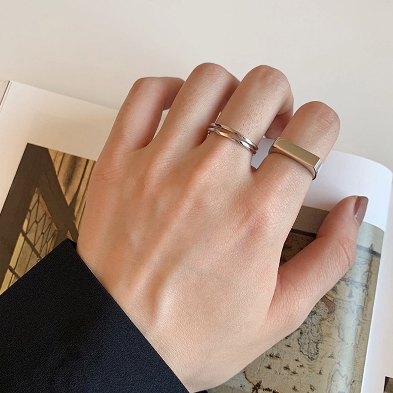 Nhẫn Đeo Tay Kim Loại Thiết Kế Đơn Giản Cho Nữ